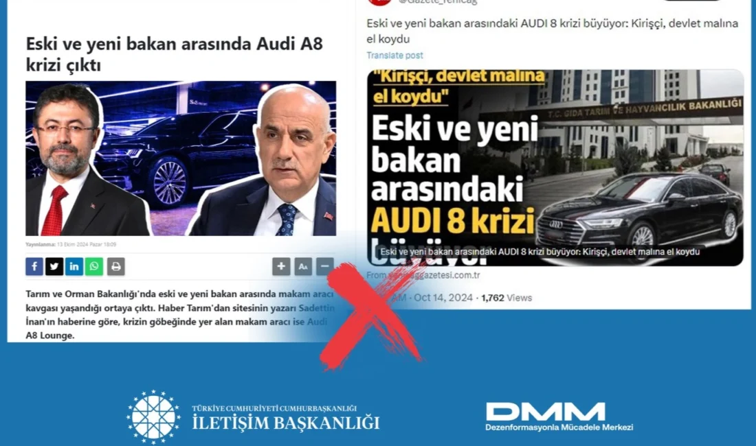 İletişim Başkanlığı, bazı basın yayın organlarında ve sosyal medya hesaplarında
