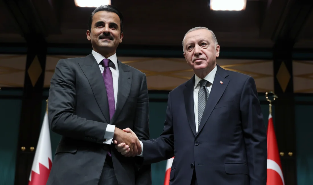 Cumhurbaşkanı Recep Tayyip Erdoğan ve Katar Emiri Şeyh Temim bin