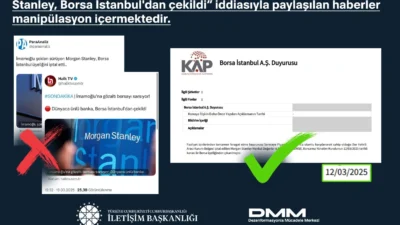 Bazı basın yayın organlarında, “Dünyaca ünlü banka Morgan Stanley, Borsa