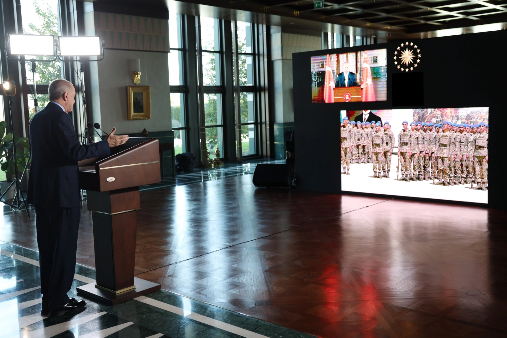 Cumhurbaşkanlığı Külliyesi’nden bir başka canlı bağlantı yapan Cumhurbaşkanı Recep Tayyip