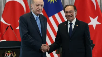 Cumhurbaşkanı Recep Tayyip Erdoğan, Malezya Başbakanı Enver İbrahim ile bir