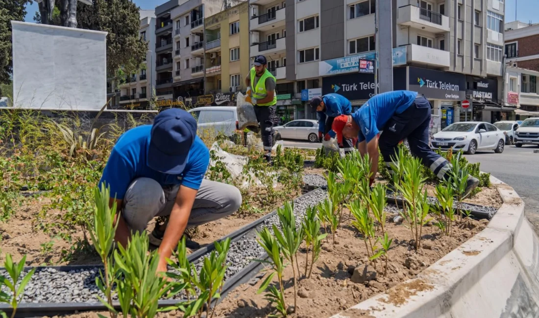 İzmir Büyükşehir Belediyesi kuraklıkla mücadele kapsamında peyzaj çalışmalarında susuzluğa dayanıklı
