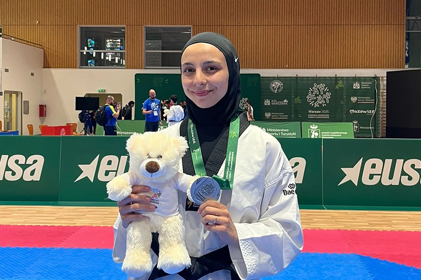 Konya’da Meram Belediyesporlu taekwondo sporcusu Saliha Bahçeci başarılarına bir yenisini