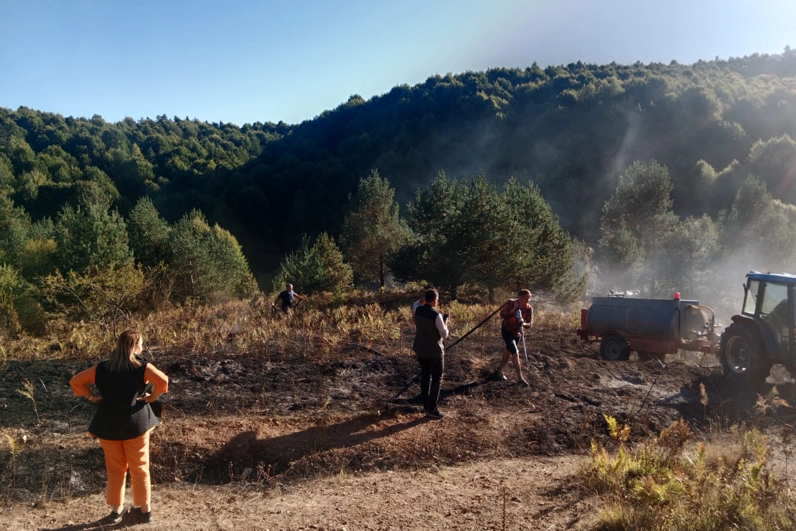 Bilecik’in Pazaryeri ilçesine bağlı Bozcaarmut köyü Katrançukuru mevkiinde çalılık alanda