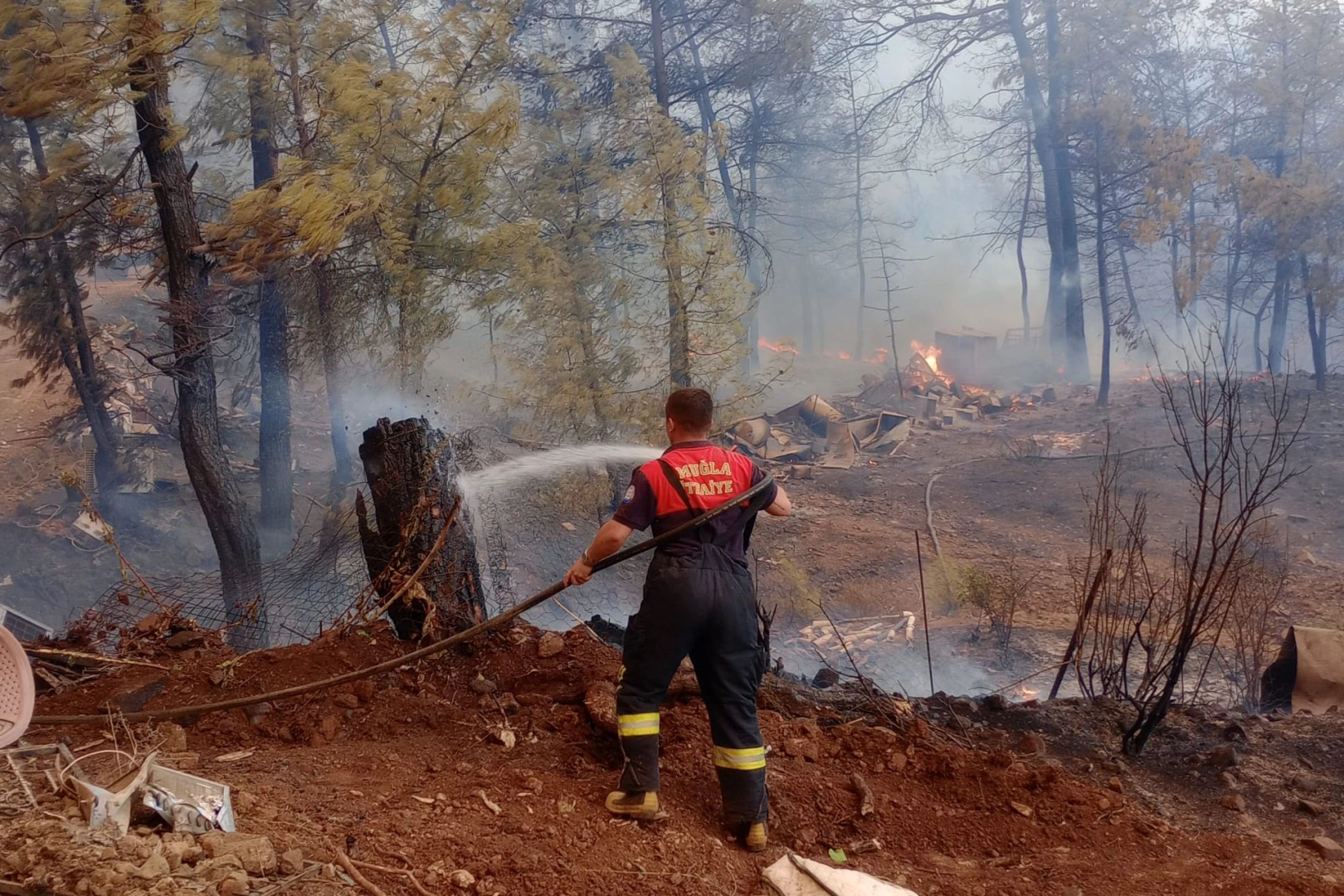 Muğla’nın Milas ve Köyceğiz ilçelerinde çıkan orman yangınlarına, Muğla Büyükşehir