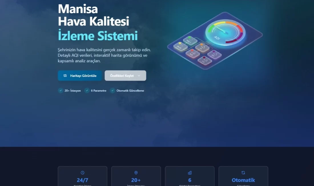 Manisa Büyükşehir Belediyesi, kent genelinde hava kalitesinin anlık olarak izlenmesine